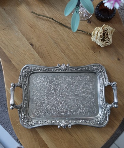 Vintage serviertablett metall - vintage,