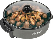 Elektrische Partypfanne Schwarz XXL-Multifunktionspfanne Ø40cm  Bestron AHP1800Z