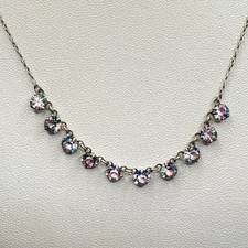 RAR! Zartes, antikes Rheinkiesel Collier, 44 cm, Mittelteil ca. 6,5 cm,2,4 Gramm