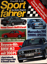 Zeitschrift Sport Fahrer #8 von 1986 Mercedes 190 Tuning BMW M3 E30 Ford Escort