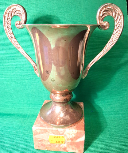 Pokal versilbert mit henkel - versilbert,