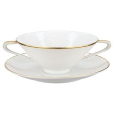 Suppentasse mit Untere Hutschenreuther Diadem Goldrand 8268