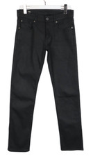 G-Star 3301 Straight Herrenjeans W30/L34 Schwarzem Denim Wachs Look Knöpfe Fly