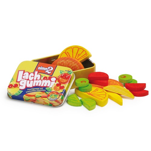 Erzi lachgummi holz dose - erzi,