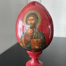 Holz Ei mit IKONENMALEREI &