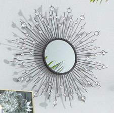 Leonique Wandspiegel »Sonne« Ø 70 cm Spiegel Rahmen schwarz