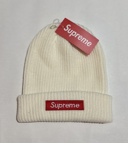 Supreme box logo beanie - beanie, white