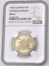 5 Mark 1952 D | BRD | Germanisches Museum Nürnberg | Silber | NGC MS 63