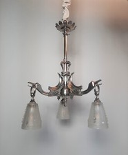 Art Deco Deckenlampe in vernickelter Bronze, Charles Schneider Paris 1920