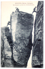 36708 Postkarte Sächsische Schweiz Kletter-Sport Rathen Kleine Steinschleuder