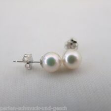 Ohrstecker aus Akoya ZuchtPerlen 6mm AAA Qualität, 925er Silber, Weiß mit Rosé
