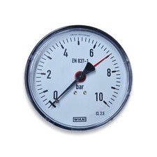 WIKA Rohrfedermanometer Kupferlegierung 111.12.100 10mbar 100mm hinten.