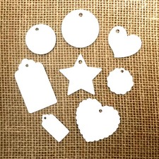 Papier Geschenkanhänger Kraftpapier weiß Anhänger Tags Label Etiketten Deko