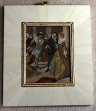 G.Nußmann Lupenmalerei Miniaturbild Historische Catherine de Medici 12,5x14,5cm