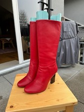 Edle rote Lederstiefel