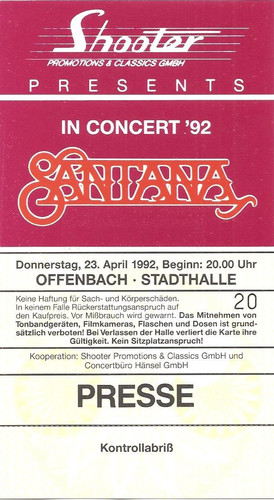 Santana concert 1992 - ,
