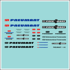 Waterslide Decal 1:43 -  DDR Pneumant Reifen Kamaz W50 Barkas Multicar Trabant