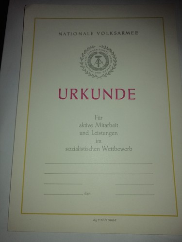 Ddr nva urkunde - ddr,