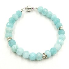 BAILYSBEADS Larimar-Armband Armkettechen Bracelet Magnetsverschluss 19cm P98