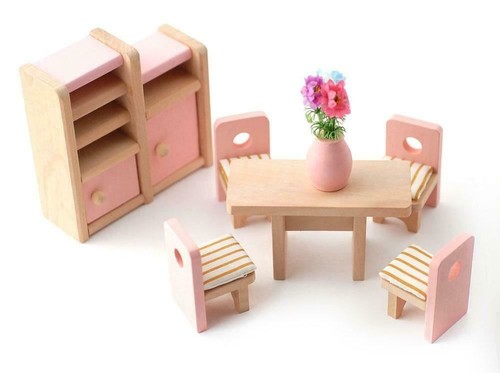 Puppenhaus pink tisch und - puppenhaus,