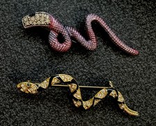 2 x  Brosche Schlange Vintage