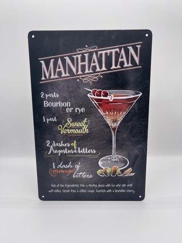 Blechschild cocktail manhattan - blechschild,