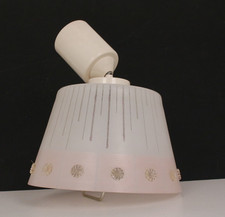 Pendelleuchte Deckenlampe Seilzug 60er 70er Jahre Glasschirm Milchglas Blumen