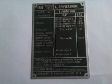 Typenschild FIAT Campagnola AR 51 55 59 1101A Schild s95 Öle Ölsorten Schmierung