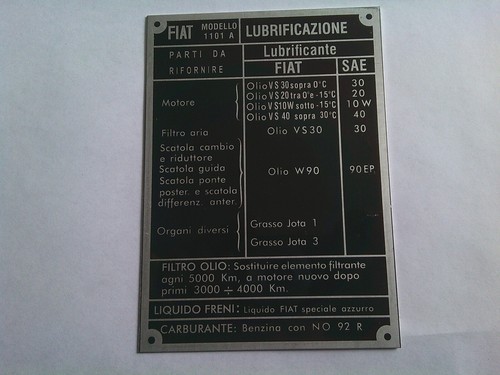Typenschild fiat campagnola - typenschild,