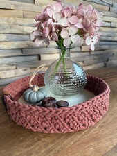 Häkelkorb mit Holzboden /