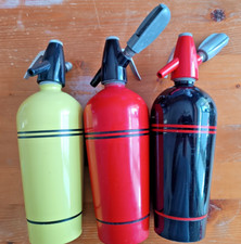 Tolle 3 x Sodaflasche Vintage Metallic Siphon Wasser Soda  Retro Bar 60 ziger