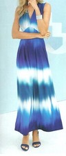 Maxikleid Kleid Strandkleid Sommerkleid Viskose blau 40 42 44 46 48
