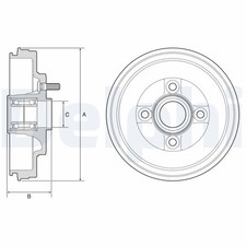 DELPHI BFR589 Bremstrommel