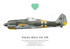Druck Focke-Wulf Fw 190A-6, Walter Nowotny, JG 54, Weißrussland, 1943 (von G. Marie)
