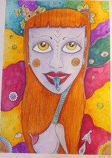 Aquarell Frau Gemälde