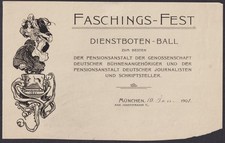 Paul Rieth Kocherlball Dienstboten Ball Fasching München Einladung 1931