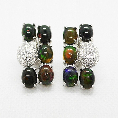 Cabochon schwarz opal - schwarz, cz