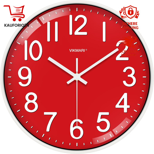 Wanduhr 30cm rot - wanduhr,