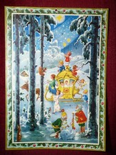 1956 Adventskalender mit Glitzer antik made in Germany unbenutzt rarität