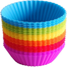 24 Silikon-Muffin-Formen bunte