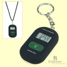 Sprechende Funk-Uhr Schlüsselanhänger mit Alarmfunktion schwarz Sprachausgabe