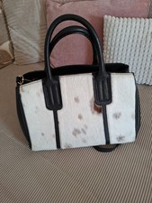 Damen Lederhandtasche Mit Fell