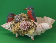 Porzellanfigur Vase Eisvögel