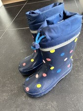 TCHIBO Gummistiefel, Größe 30/31, Regenstiefel, Plüschfutter, Punkte, Mädchen