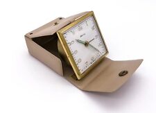 Blessing Reisewecker Wecker Reiseuhr mit Leder-Etui Made in West Germany | 8 cm