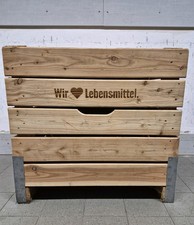 Stabile Gemüsekiste, Holzkiste, Weinkiste, Aufbewahrungskiste, 80x76x60 cm