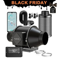 Aygrochy 4'' WIFI APP Rohrventilator Lüftungsset Aktivkohlefilter für Growzelt