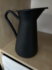 IKEA Emaille Krug Kanne Vase schwarz grau 22cm Sockerärt