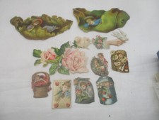 Sammlung antike Oblaten Glanzbilder Poesiebilder „Blumen Kinder ua.“ (1) ~ 1880/