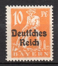 Deutsches Reich 120 PF IX, "Bayern Abschied" 1920 mit Plattenfehler, postfrisch